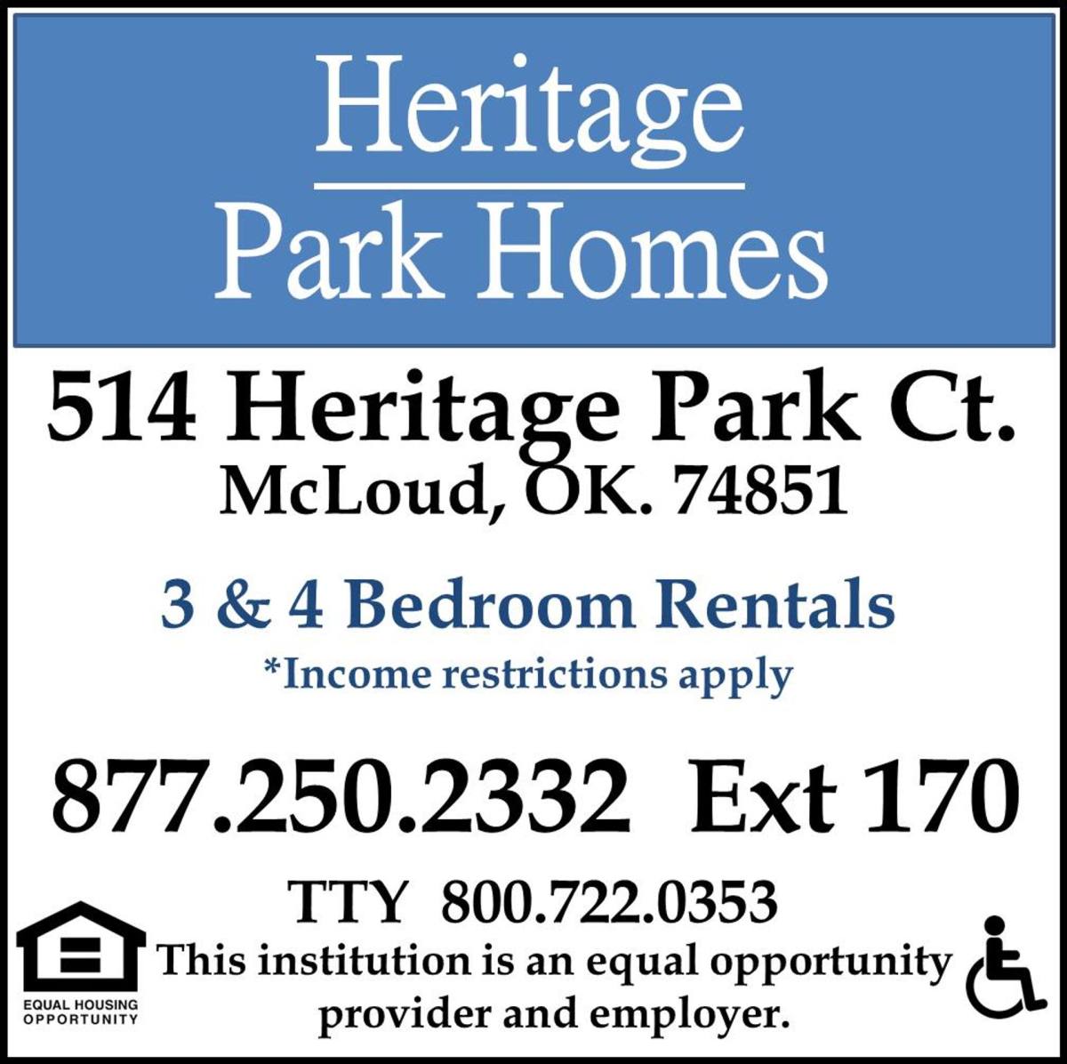 Apartment for rent at Heritage Park Homes, 514 Heritage Park Court, McLoud, OK 74851