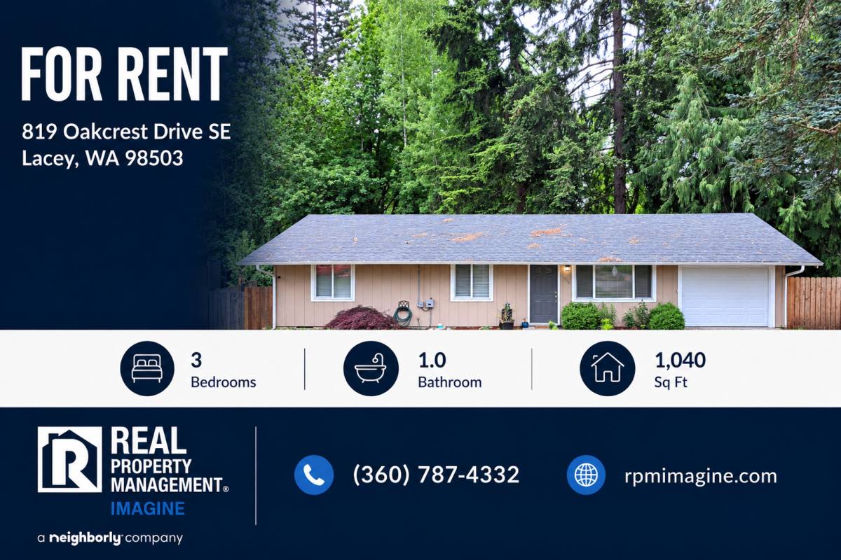 House for rent at 819 Oakcrest Dr SE, Lacey, WA 98503