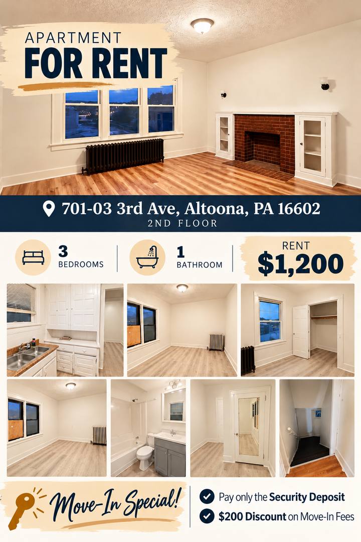 701-03 3rd Ave, Altoona, PA 16602 - Apartment for Rent